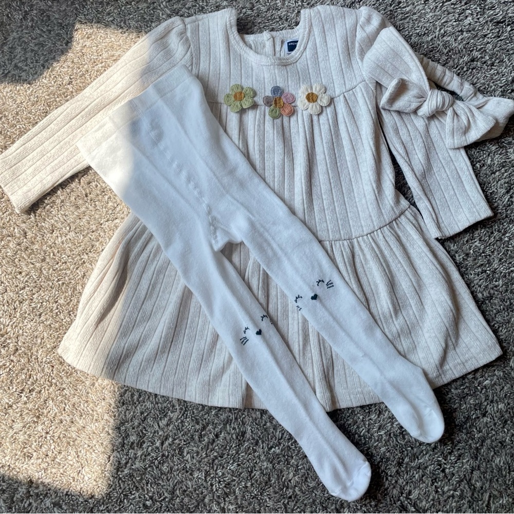 FRENCH CONNECTION BABY Dress Tights & Headband 24Months NWOT